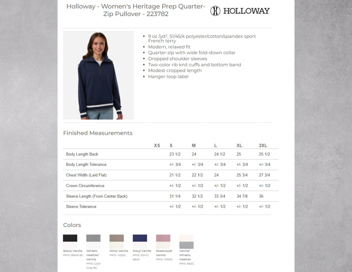 1/4 Zip Pullover - Holloway Brand
